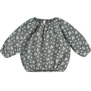 Quincy Mae Organic Cinche Longsleeve Tee, Eucalyptus 18-24 month